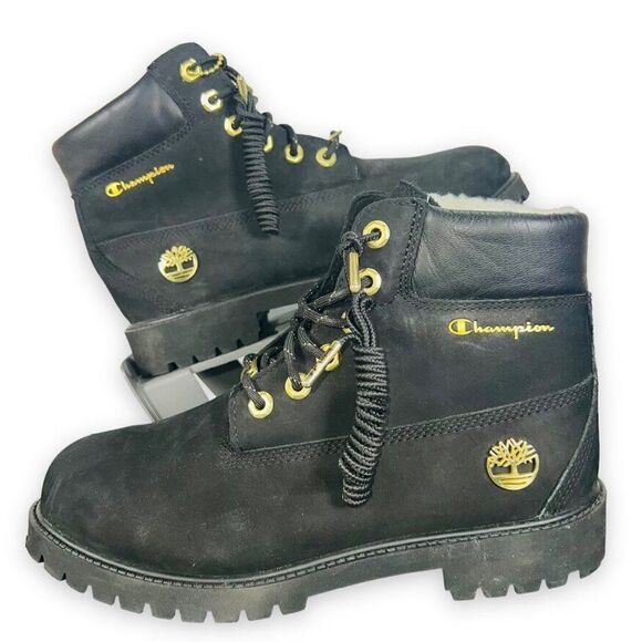 Timberland x Champion 6 in Waterproof Nubuck Suede Boots A1UD4 Youth 7 Women's 9 - Picture 1 of 12